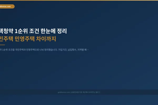 주택청약 1순위 조건 한눈에 정리 국민주택 민영주택 차이까지 인포그래픽