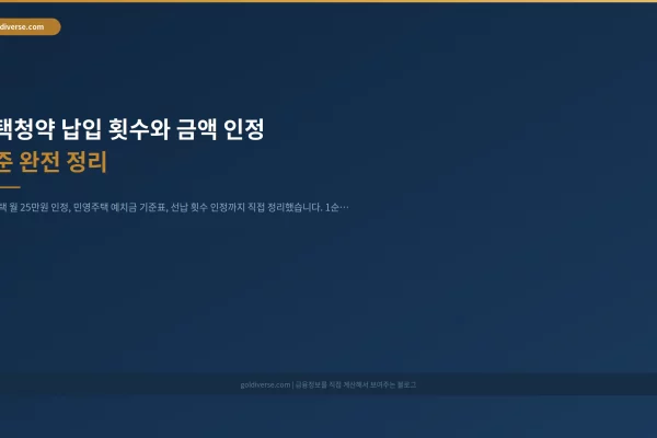 주택청약 납입 횟수와 금액 인정 기준 완전 정리 인포그래픽