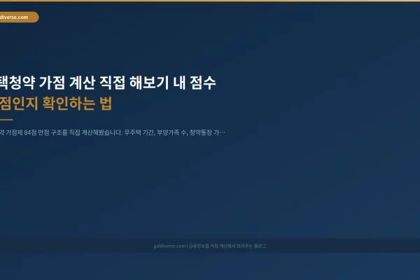 주택청약 가점 계산 직접 해보기 내 점수 몇 점인지 확인하는 법 인포그래픽