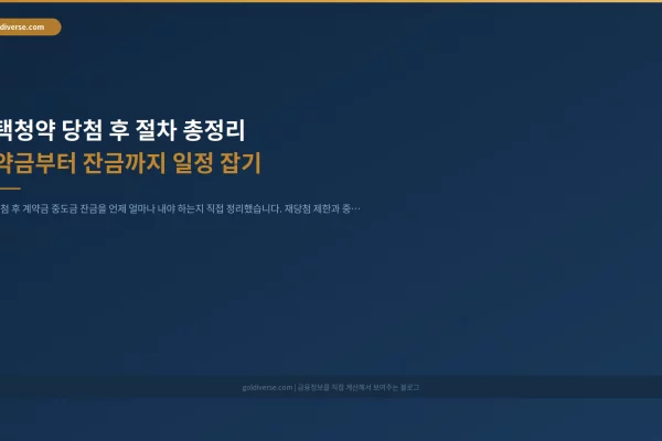주택청약 당첨 후 절차 총정리 계약금부터 잔금까지 일정 잡기 인포그래픽