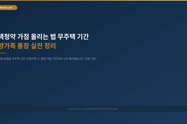 주택청약 가점 올리는 법 무주택 기간 부양가족 통장 실전 정리 인포그래픽