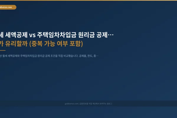월세 세액공제 vs 주택임차차입금 원리금 공제, 내 조건엔 뭐가 유리할까 (중복 가능 여부 포함) 인포그래픽