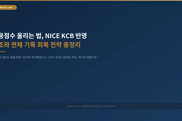 신용점수 올리는 법, NICE KCB 반영 구조와 연체 기록 회복 전략 총정리 인포그래픽