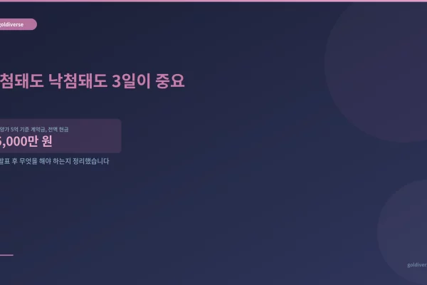 청약 결과 발표 후 당첨과 낙첨 각각의 대응 절차를 정리한 대표 이미지